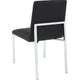 Eun Dining Side Chair | Foam Fill | Channeled Black Faux Leather | Chrome
