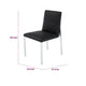 Eun Dining Side Chair | Foam Fill | Channeled Black Faux Leather | Chrome