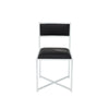 Eun Dining Side Chair | X-Cross Base | Chrome Frame | Black Faux Leather