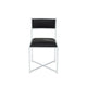 Eun Dining Side Chair | X-Cross Base | Chrome Frame | Black Faux Leather