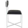 Eun Dining Side Chair | X-Cross Base | Chrome Frame | Black Faux Leather