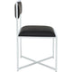 Eun Dining Side Chair | X-Cross Base | Chrome Frame | Black Faux Leather