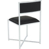 Eun Dining Side Chair | X-Cross Base | Chrome Frame | Black Faux Leather