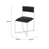 Eun Dining Side Chair | X-Cross Base | Chrome Frame | Black Faux Leather