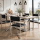 Eun Dining Side Chair | X-Cross Base | Chrome Frame | Black Faux Leather