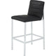 Eun Barstool Chair | Chrome Steel Legs | Channeled Black Faux Leather
