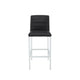 Eun Barstool Chair | Chrome Steel Legs | Channeled Black Faux Leather