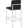 Eun Barstool Chair | Chrome Steel Legs | Channeled Black Faux Leather