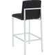 Eun Barstool Chair | Chrome Steel Legs | Channeled Black Faux Leather