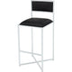 Eun Barstool Chair | X-Cross Base | Chrome Steel Frame | Black Faux Leather