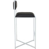 Eun Barstool Chair | X-Cross Base | Chrome Steel Frame | Black Faux Leather