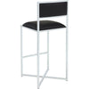 Eun Barstool Chair | X-Cross Base | Chrome Steel Frame | Black Faux Leather