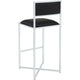 Eun Barstool Chair | X-Cross Base | Chrome Steel Frame | Black Faux Leather