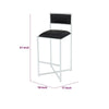 Eun Barstool Chair | X-Cross Base | Chrome Steel Frame | Black Faux Leather