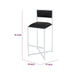 Eun Barstool Chair | X-Cross Base | Chrome Steel Frame | Black Faux Leather