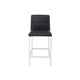 Eun Counter-Height Stool Chair with Chrome Steel Legs | Black Faux Leather