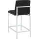 Eun Counter-Height Stool Chair with Chrome Steel Legs | Black Faux Leather