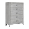 Atina Tall Dresser Chest | 5 Drawers | Curved Base | Washed White Wood
