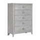 Atina Tall Dresser Chest | 5 Drawers | Curved Base | Washed White Wood