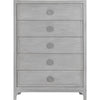 Atina Tall Dresser Chest | 5 Drawers | Curved Base | Washed White Wood