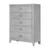 Atina Tall Dresser Chest | 5 Drawers | Curved Base | Washed White Wood