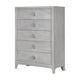Atina Tall Dresser Chest | 5 Drawers | Curved Base | Washed White Wood