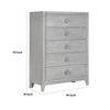 Atina Tall Dresser Chest | 5 Drawers | Curved Base | Washed White Wood