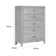 Atina Tall Dresser Chest | 5 Drawers | Curved Base | Washed White Wood