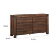 Pim Wide Dresser with 6 Drawers | Solid Acacia Wood | Brown