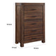 Pim Tall Dresser Chest with 5 Drawers | Solid Acacia Wood | Brown