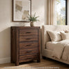 Pim Tall Dresser Chest with 5 Drawers | Solid Acacia Wood | Brown
