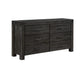 Pim Wide Dresser with 6 Drawers | Solid Acacia Wood | Graphite Gray
