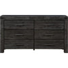 Pim Wide Dresser with 6 Drawers | Solid Acacia Wood | Graphite Gray