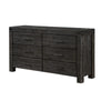 Pim Wide Dresser with 6 Drawers | Solid Acacia Wood | Graphite Gray