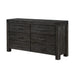 Pim Wide Dresser with 6 Drawers | Solid Acacia Wood | Graphite Gray