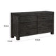 Pim Wide Dresser with 6 Drawers | Solid Acacia Wood | Graphite Gray