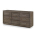 Nels Wide Dresser | Plinth Base | 9 Drawers | Dark Pine Brown Solid Wood