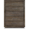 Nels Tall Dresser Chest | Plinth Base | 5 Drawers | Dark Pine Solid Wood
