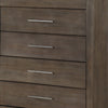 Nels Tall Dresser Chest | Plinth Base | 5 Drawers | Dark Pine Solid Wood