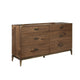 Axel Wide Dresser with Six Drawers | Metal Legs | Walnut Brown Wood