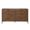 Axel Wide Dresser with Six Drawers | Metal Legs | Walnut Brown Wood