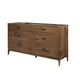 Axel Wide Dresser with Six Drawers | Metal Legs | Walnut Brown Wood