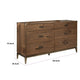 Axel Wide Dresser with Six Drawers | Metal Legs | Walnut Brown Wood