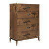 Axel Tall Dresser Chest with 5 Drawers | Metal Legs | Walnut Brown Wood