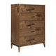 Axel Tall Dresser Chest with 5 Drawers | Metal Legs | Walnut Brown Wood
