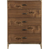 Axel Tall Dresser Chest with 5 Drawers | Metal Legs | Walnut Brown Wood