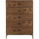 Axel Tall Dresser Chest with 5 Drawers | Metal Legs | Walnut Brown Wood