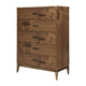 Axel Tall Dresser Chest with 5 Drawers | Metal Legs | Walnut Brown Wood