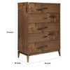 Axel Tall Dresser Chest with 5 Drawers | Metal Legs | Walnut Brown Wood