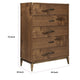 Axel Tall Dresser Chest with 5 Drawers | Metal Legs | Walnut Brown Wood